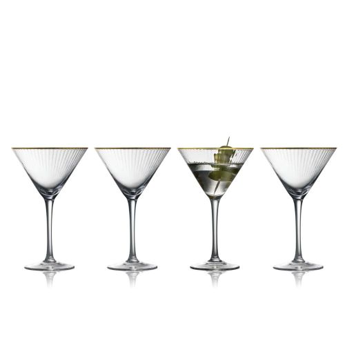Lyngby Glas Palermo Gold Martiniglas 25cl 4stk