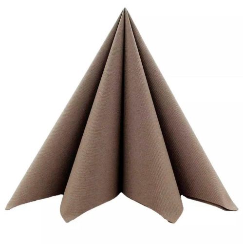 Mank Stofligende Middagsserviet 50stk - Brun