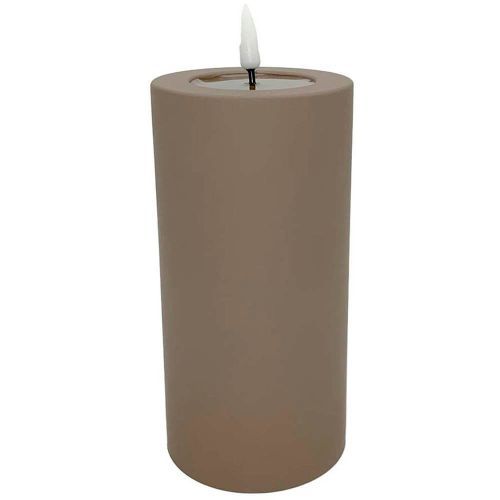 Deluxe LED Bloklys 7,5x20cm - Mokka