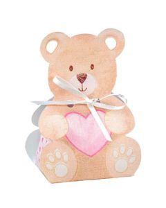 Æske Bamse Lyserød 60x35x100mm - 10stk